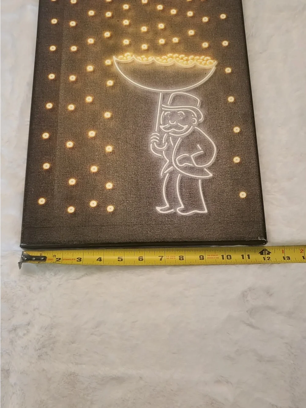 Monopoly Man Canvas Frame Art, Money Rain Wall Art 12x18